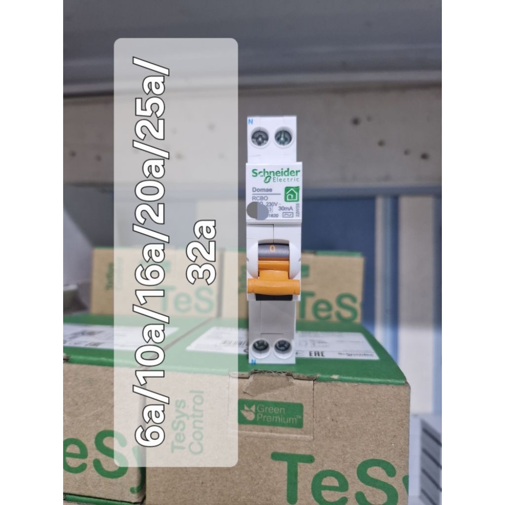 rcbo slim 1p+N 30mA 6a/10a/16a/20a/25a/32a