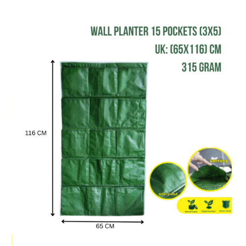 Wall Planter Bag 15 Kantong Pot Dinding Hijau Planter Bag Vertical / Vertical Garden