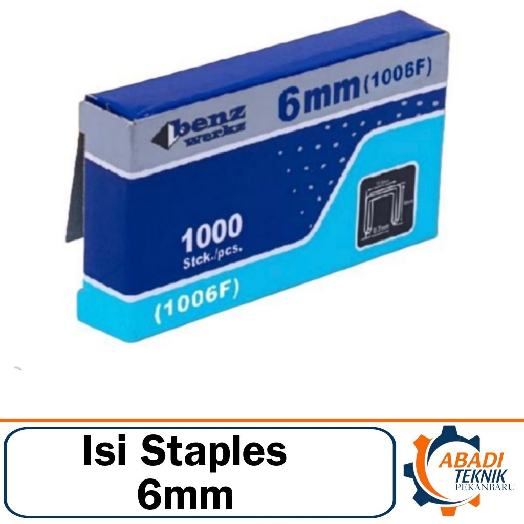 

BENZ Isi Anak Staples 1006F 6mm Tembakan Tangan Gun Tacker 1000 Pcs