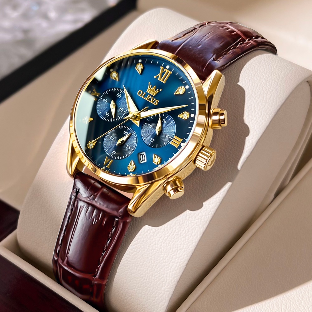OLEVS Jam Tangan Wanita Original 5523 Anti Air Kecil Kulit Korea Casual luxury Chrono Watch Women