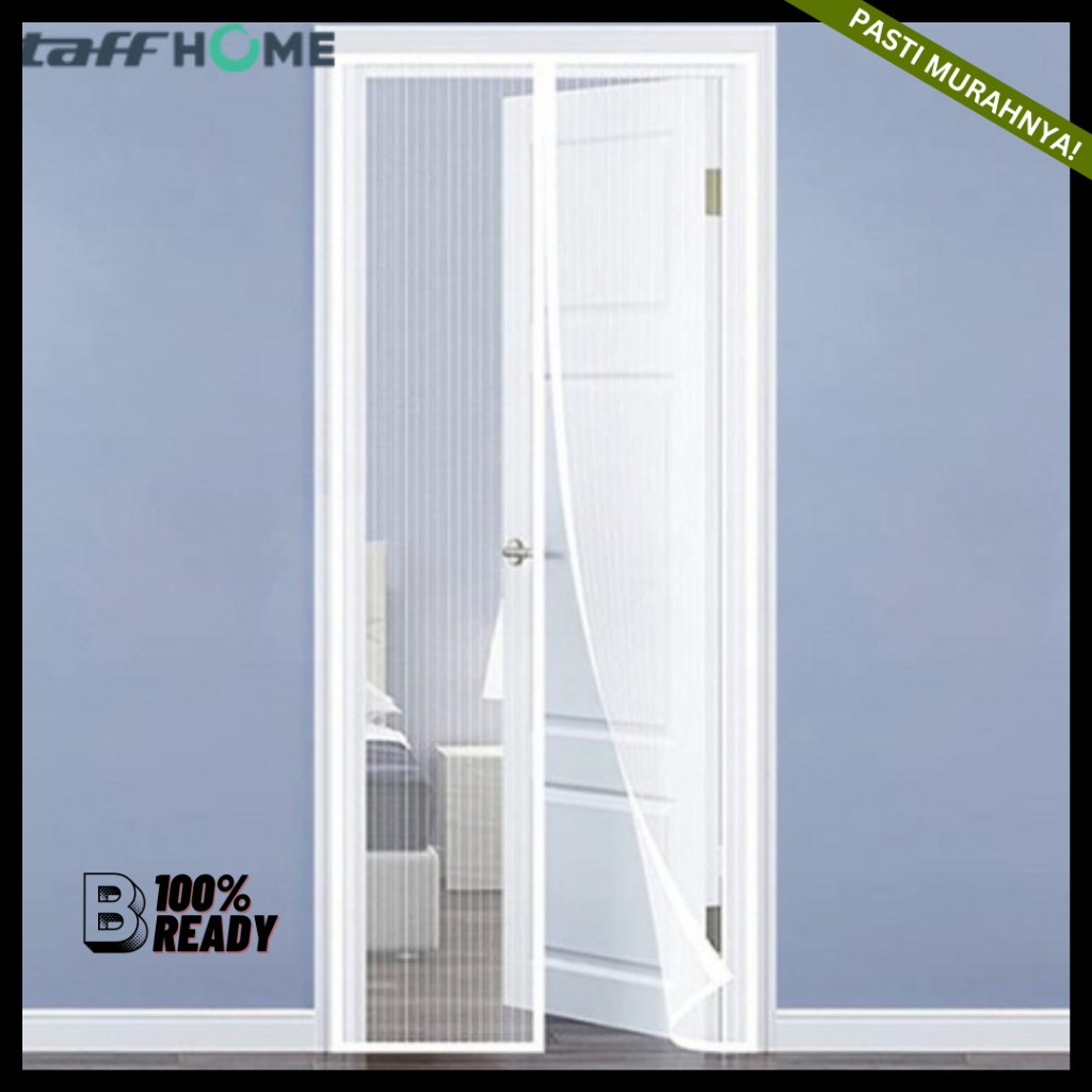 Tirai Kamar Tidur / Tirai Pintu Kamar / Tirai Magnet (White) / Tirai Pintu Anti Nyamuk
