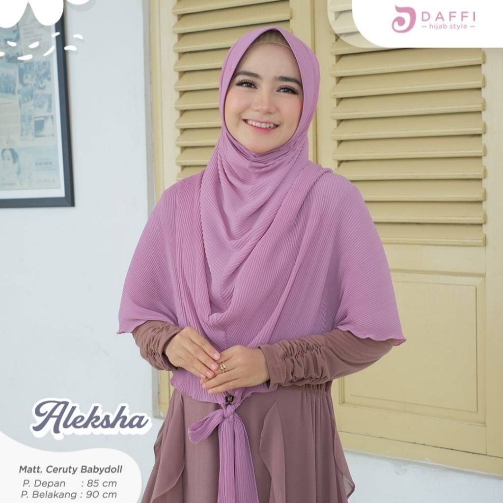 Jilbab ceruty plisket Aleksha Ori by DAFFI Hijab