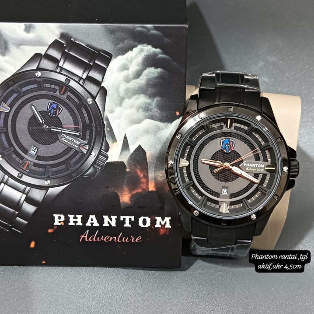 jam tangan pria rantai hitam