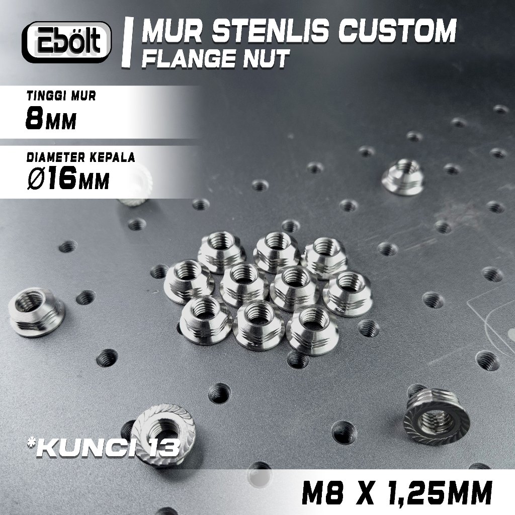 MUR FLANGE STENLIS CUSTOM M8 MUR STAINLESS