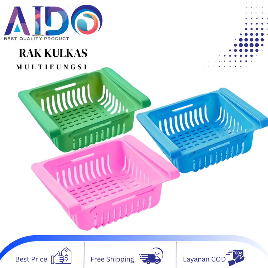 Rak Kulkas Multifungsi Storage Box Organizer Rak Serbaguna tempat buah Rak wadah cuci buah sayur