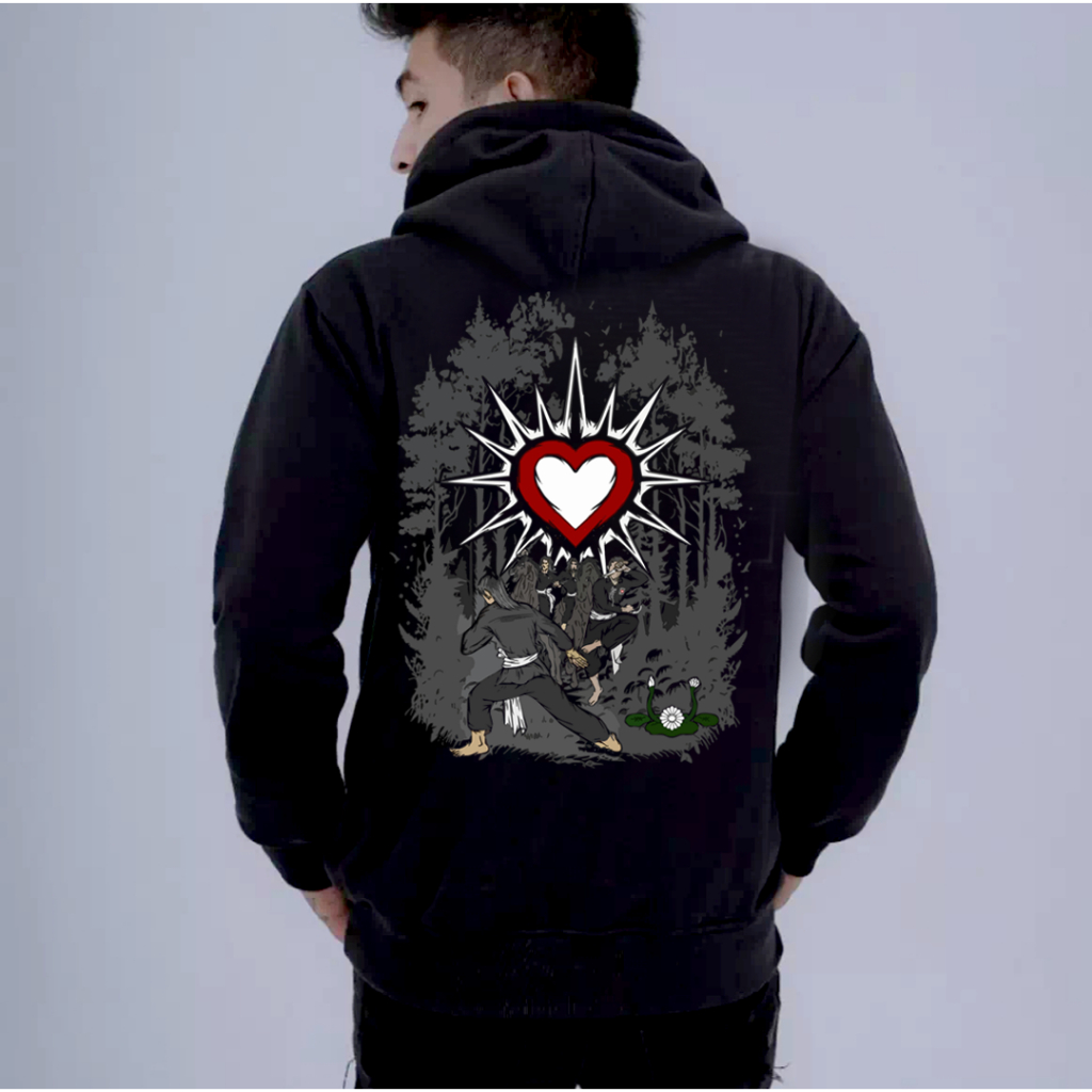 JAKET HOODIE PSHT MOTIF HATI BERSINAR HOODIE PSHT TERATE