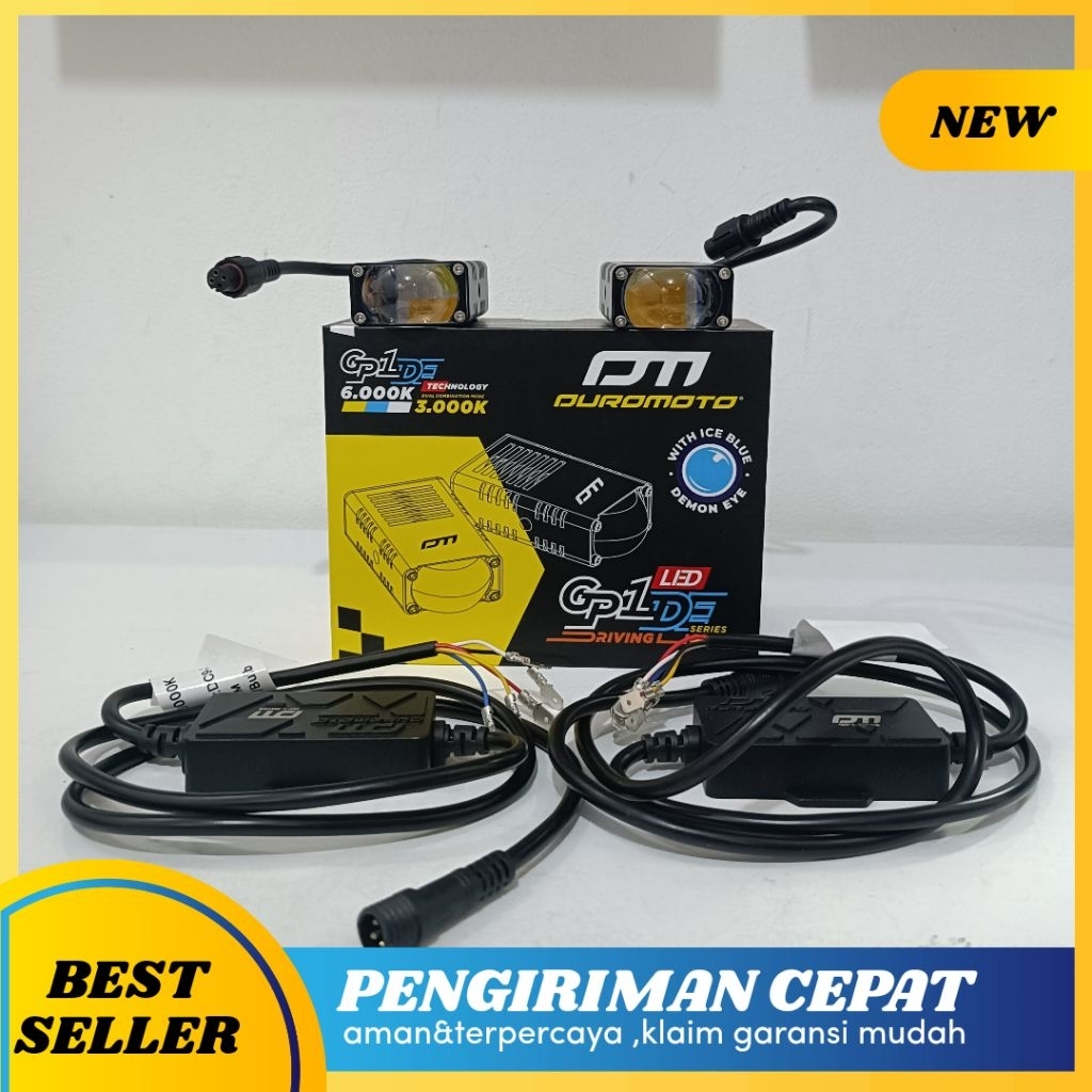 Duromoto GP1 DE Demon Eyes Lampu Mini Foglamp LED Ice Blue Demon Eyes