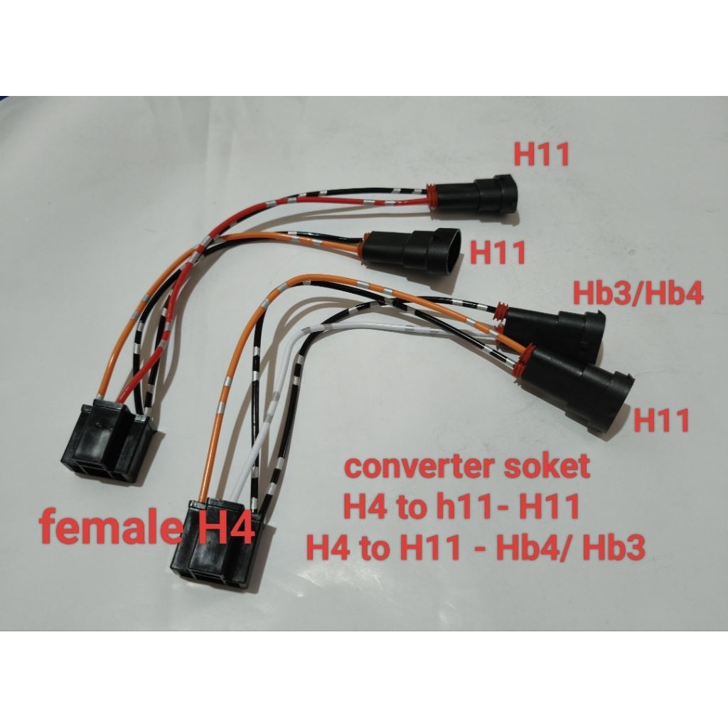 converter soket ubah soket h4 ke H11- h11 hb3 hb4