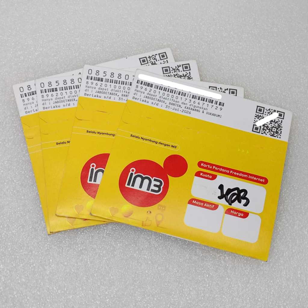 KARTU PERDANA KUOTA INDOSAT 0K, 3GB, 9GB ISAT IM3 MENTARI PAKET DATA INTERNET
