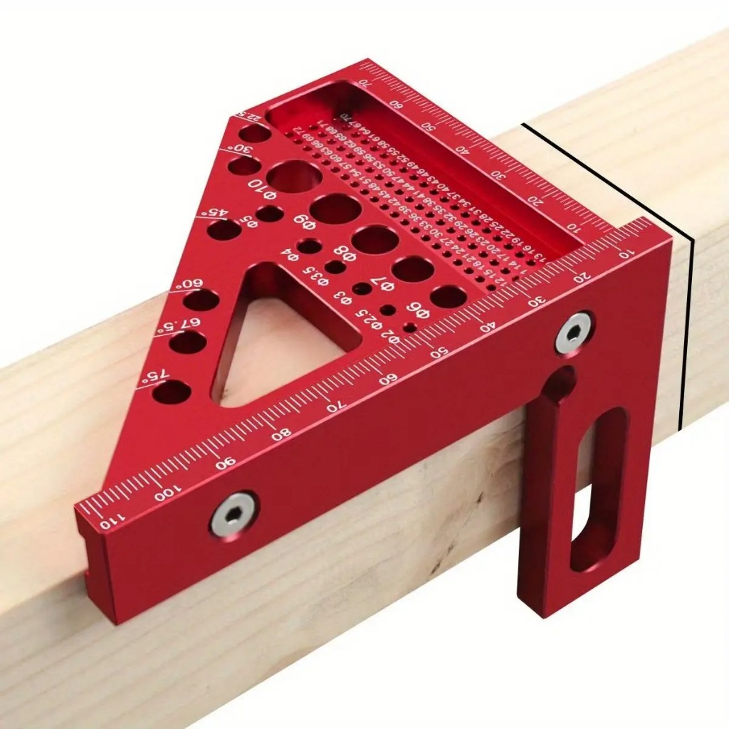 

Siku Multi Angle Ruler Lubang 3D Penggaris Segitiga Woodworking Marking Square Multifungsi DIY GD3