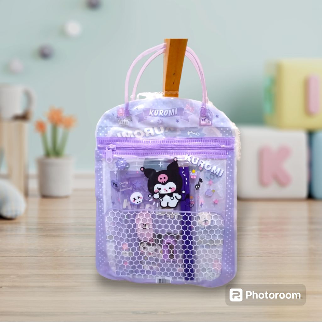 

Set alat tulis 5 in 1 tas mini imut lucu