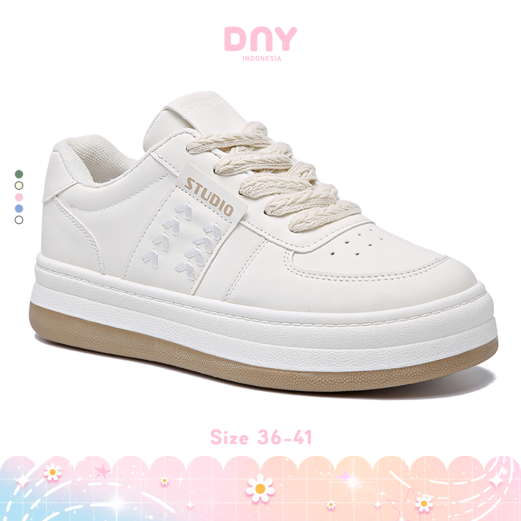 Sepatu DNY Sneakers Olahraga Wanita Sepatu Cewek Terbaru ala Korea Kasual Cewek Spatu Import 0421