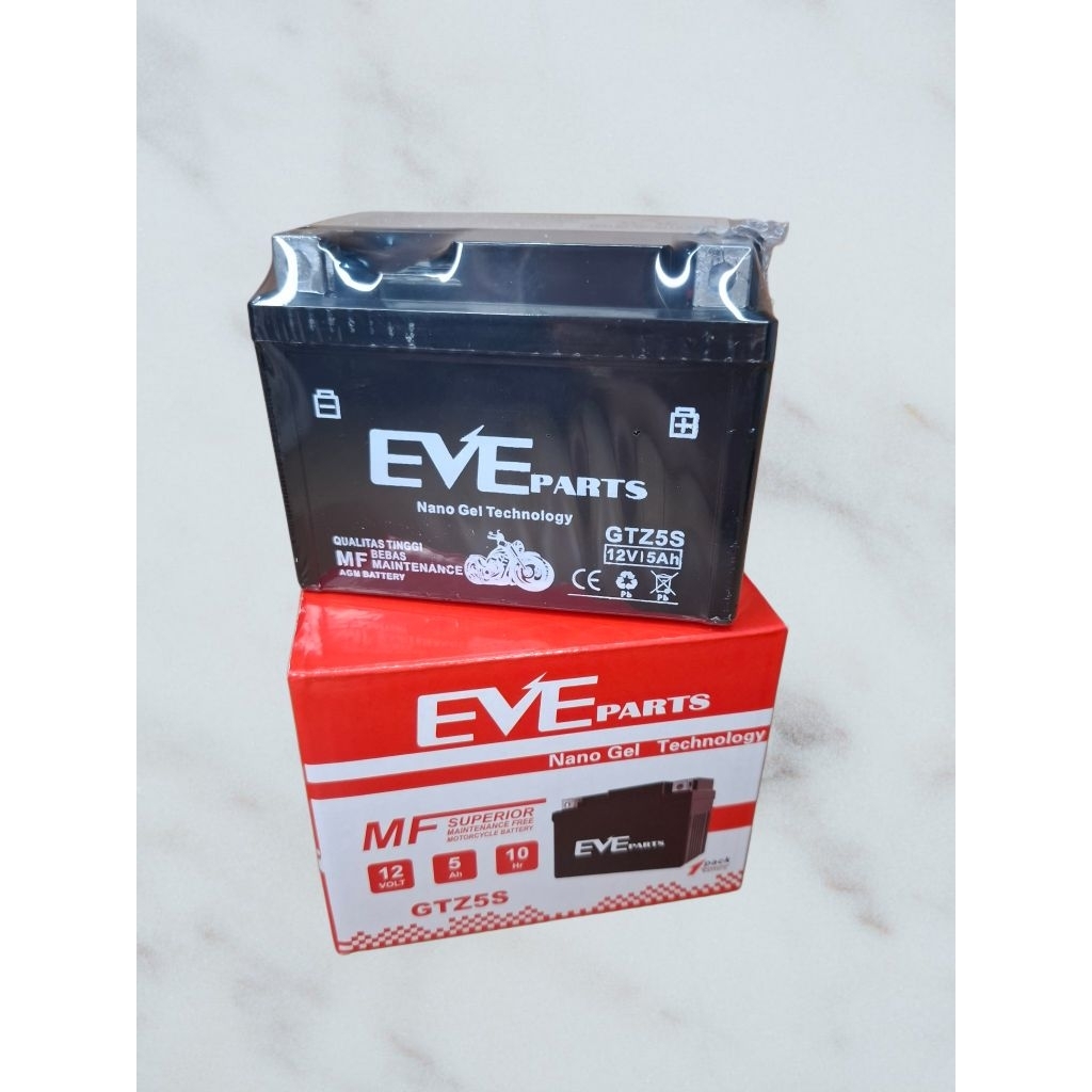 Aki motor Beat GTZ5S EVE KARISMA ACCU MOTOR KARISMA SUPRA X 125 aki motor