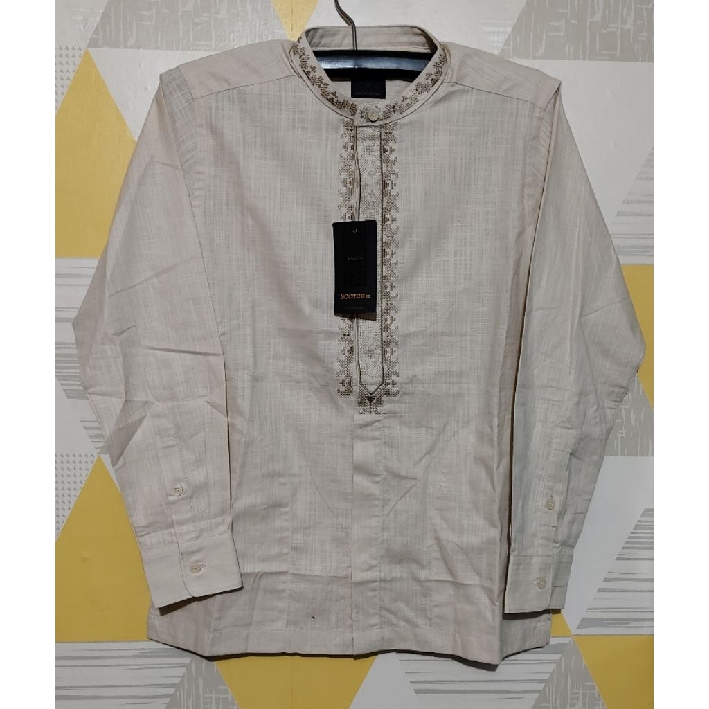 Kemeja Koko Pria SCOTCH original size S (Ld 100cm)