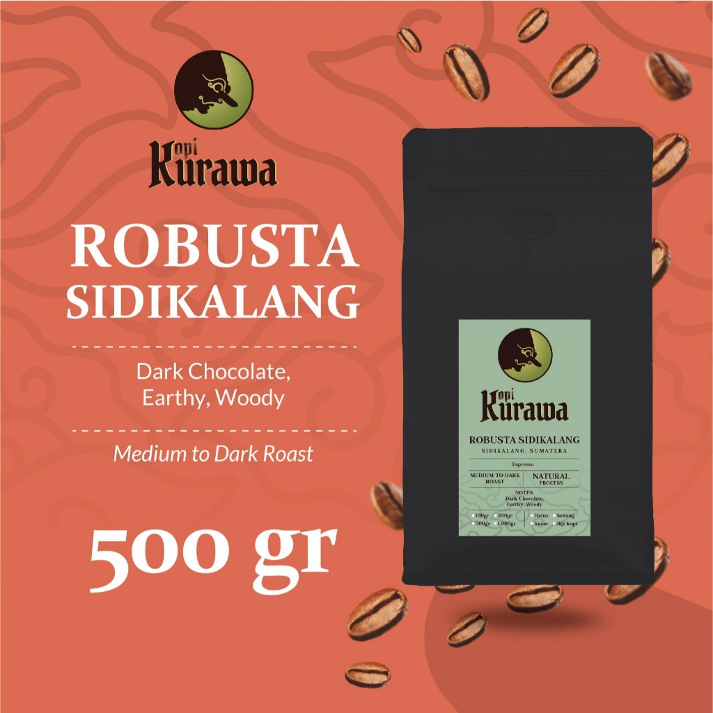 

Kopi Robusta Sidikalang Sumatera Coffee Espresso Beans Biji Bubuk 500g