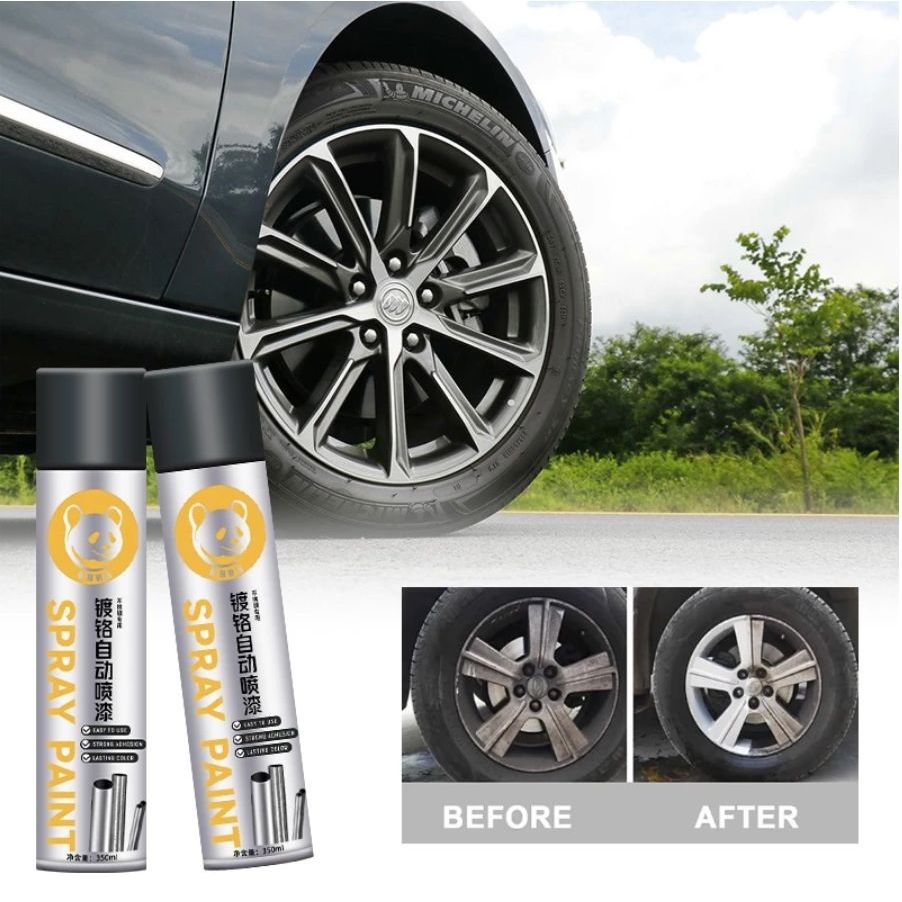 Cat Semprot Chrome 350ml Chrome Spray Pain Warna Chrome Krum Stainless Automotive Metallic Paint Chr