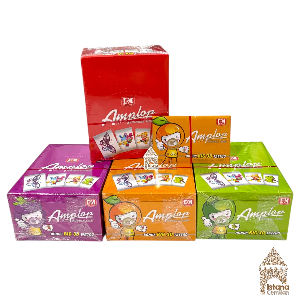 

Permen Karet Bubble Gum Amplop Big 3D Tattoo (isi 30 pcs)