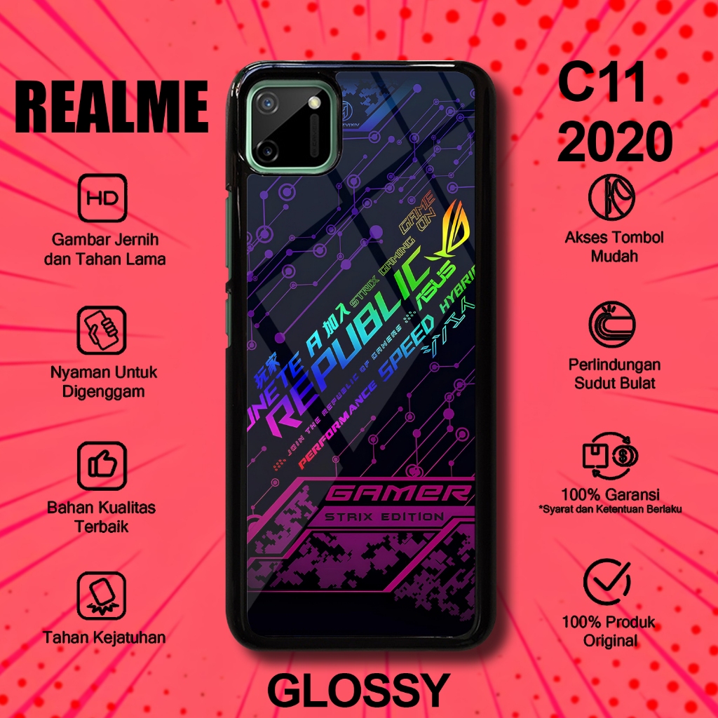 Glossy Case Hp Realme C11 2020 Motif ROG GAMING Casing Hp Untuk Realme Kesing Hardcase Softcase