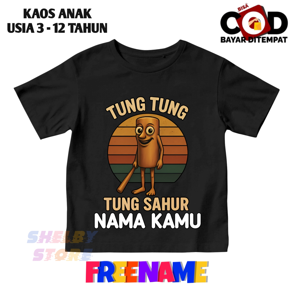 Shelby Store Kaos Anak Anak Motif Anomali Tung Tung Sahur Free Name Gratis Tambah Sablon Nama Di Kao
