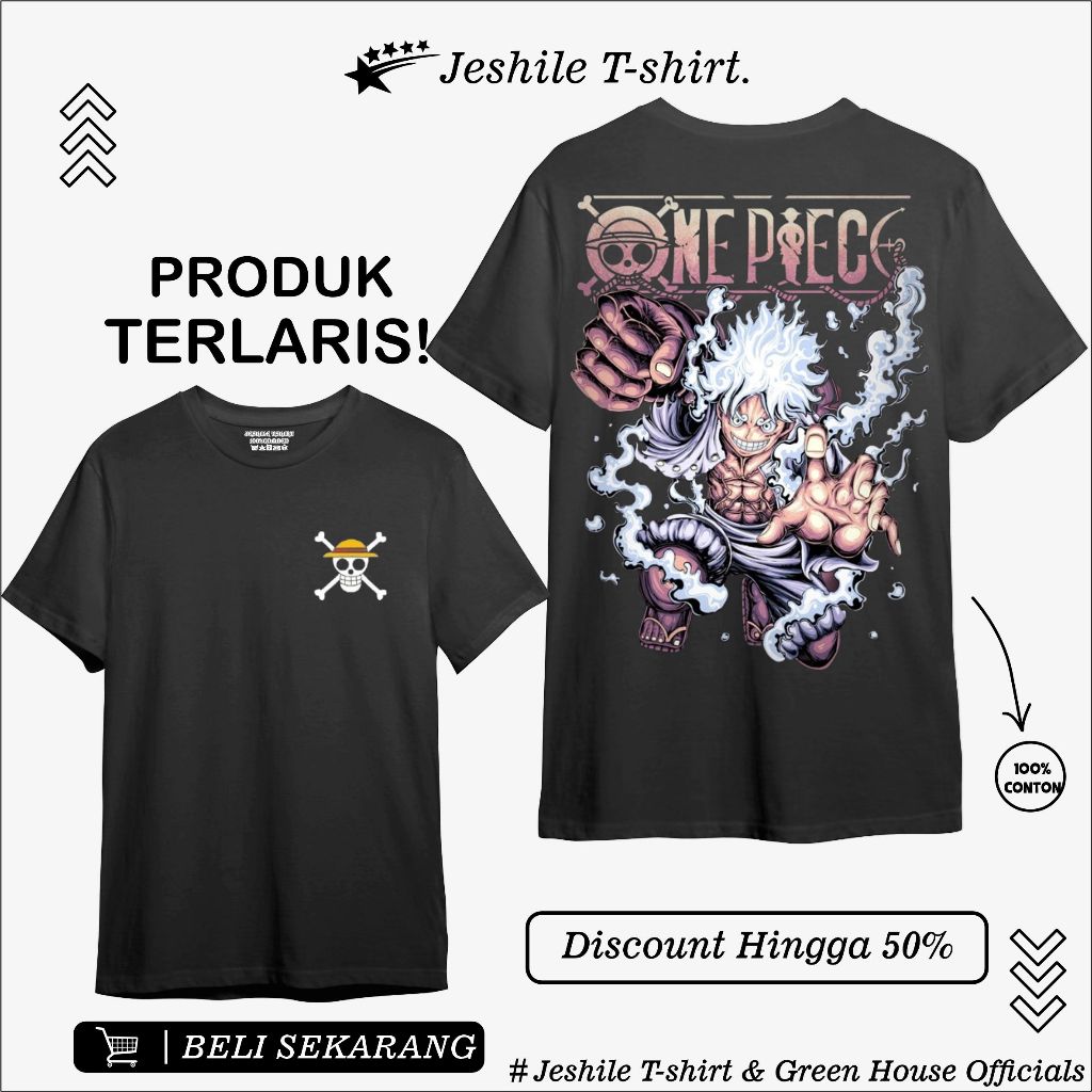 Kaos Metal / Baju metal Anime/edisi One Piece Gear 5 Private Judgment Day / T shirt Metal / Kaos Ani