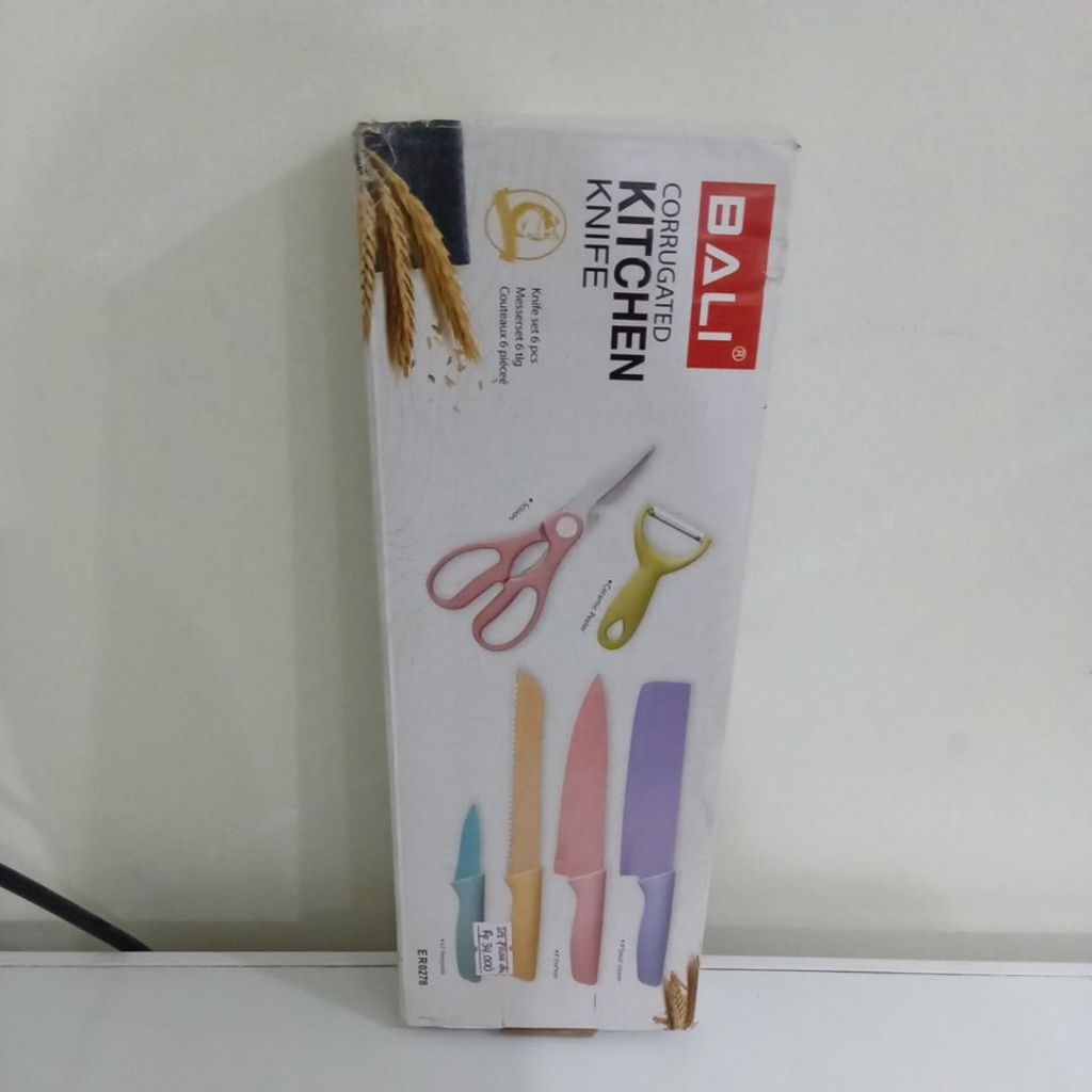 set pisau corrugated kitchen knife bali 6 pcs