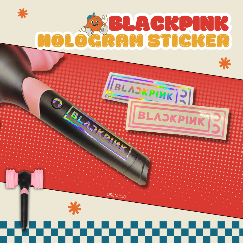 

[READY] STIKER DECOR LIGHTSTICK BLACK PINK HOLOGRAM /PYONGBONG