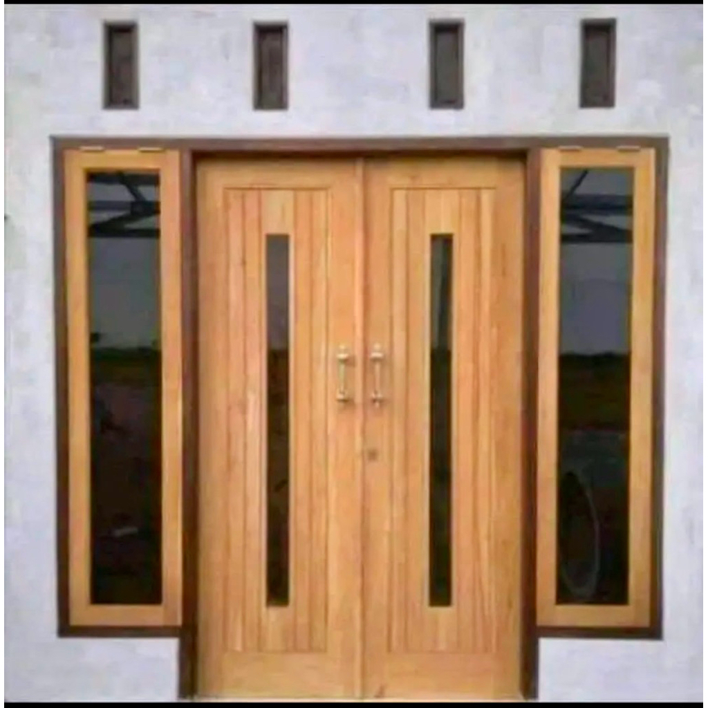 1 Set Pintu Kupu Tarung + Kusen + Jendela JATI