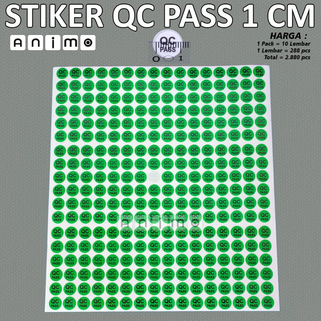 

STIKER BULAT QC PASS 1 CM- qc pass 10 mm - QC PASS Ukuran 1 cm