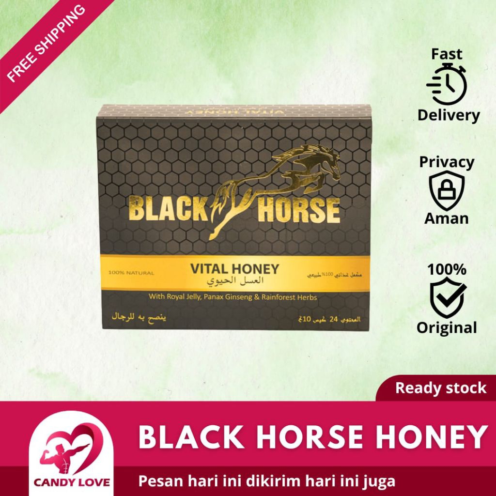 

Madu Black Horse Vital Honey Original Madu Kuda Hitam 1 Box Isi 24 Sachet Madu Pria