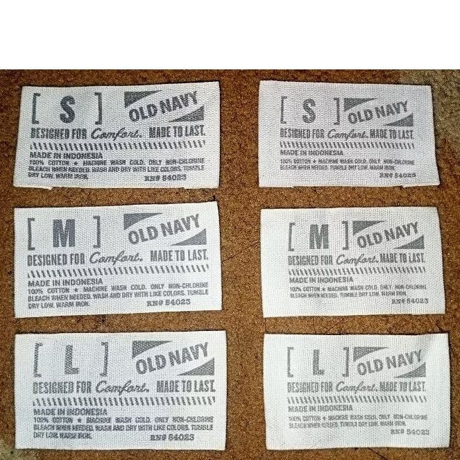 

label merek brand label (main size wash misc) tag oldnavy
