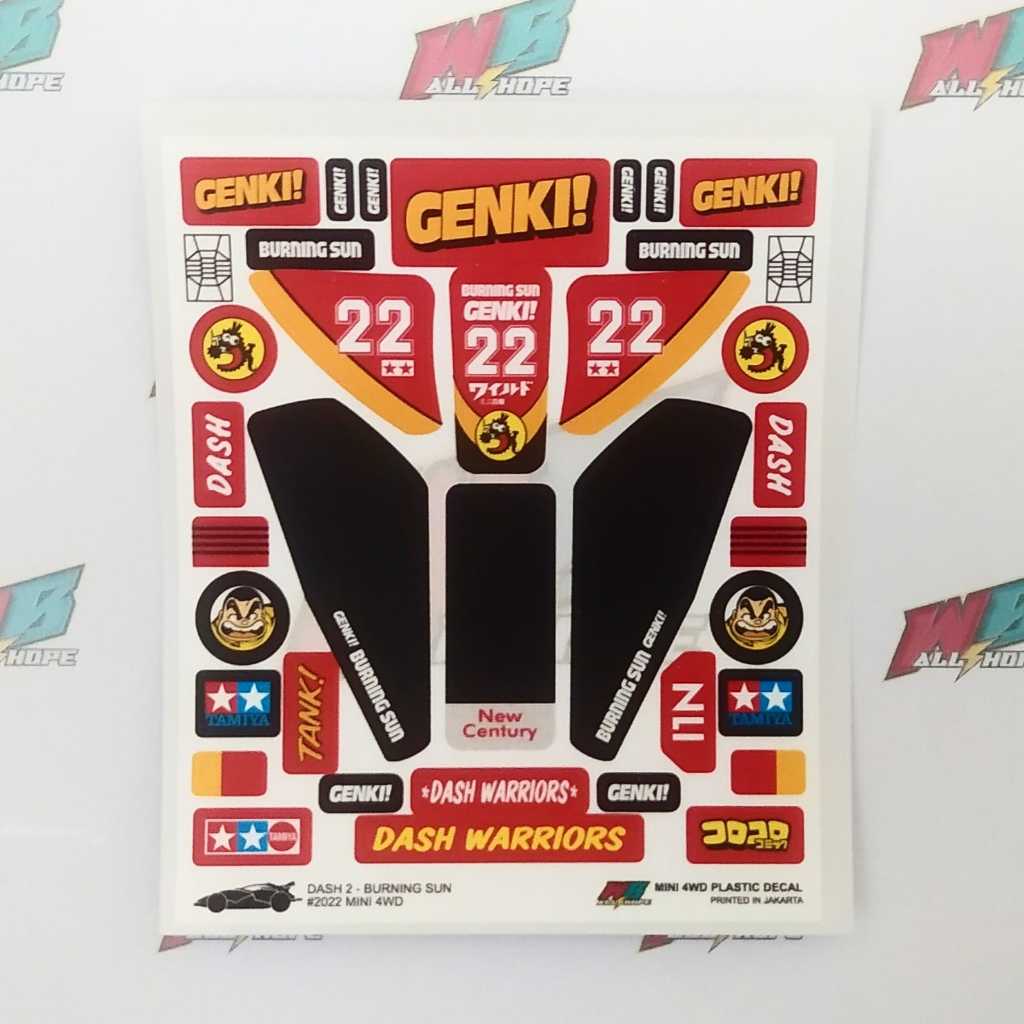 Stiker Burning Sun - Genki - Body Merah - Vinnyl Laminating Doft