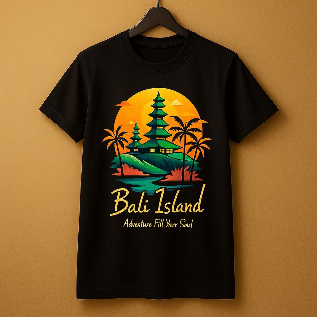 KAOS BALI ISLAND COTTON COMBED PREMIUM UKURAN S-XXL/ATASAN / KAOS DEWASA ANAK PRIA WANITA