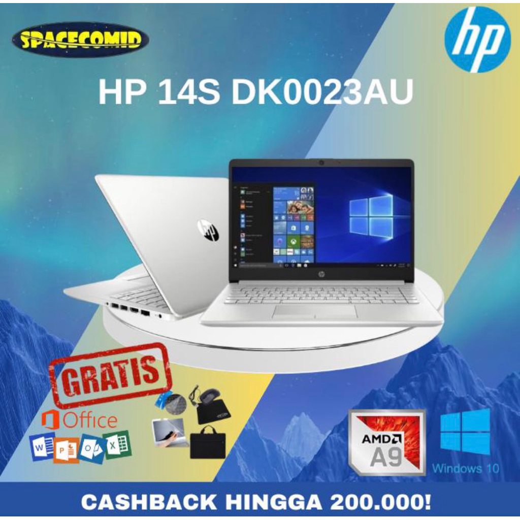 HP 14S-DK0023AU | DK0024AU [AMD A9-9425] 8GB RAM | 128GB SSD | 1TB HDD | 14 INCH | FREE ACC