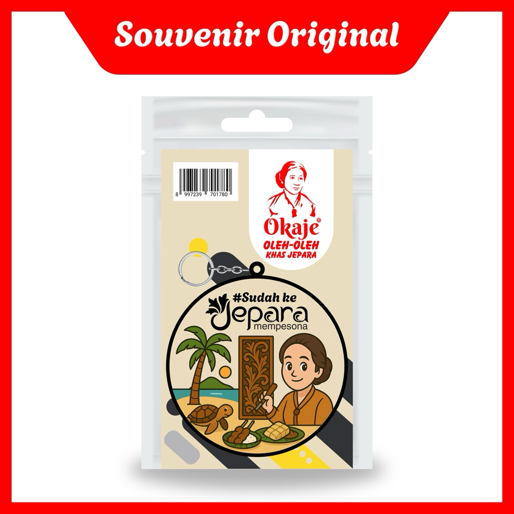OKAJE Souvenir Original Gantungan Kunci Khas Jepara | Oleh Oleh Khas Jepara