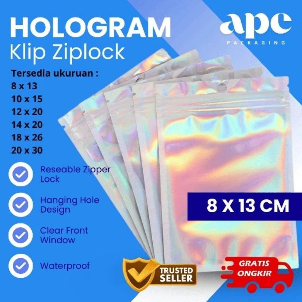 Plastik Klip Hologram Flat Pack / Ziplock Hologram