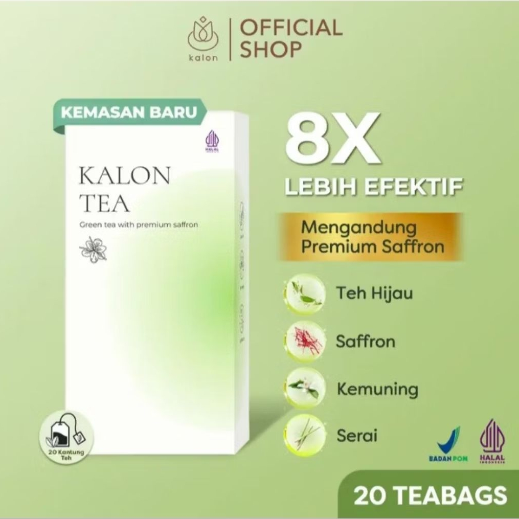 

Ready Kalon Teh Hijau Premium Saffron Greentea Original Isi 20 kantong ( BISA COD )