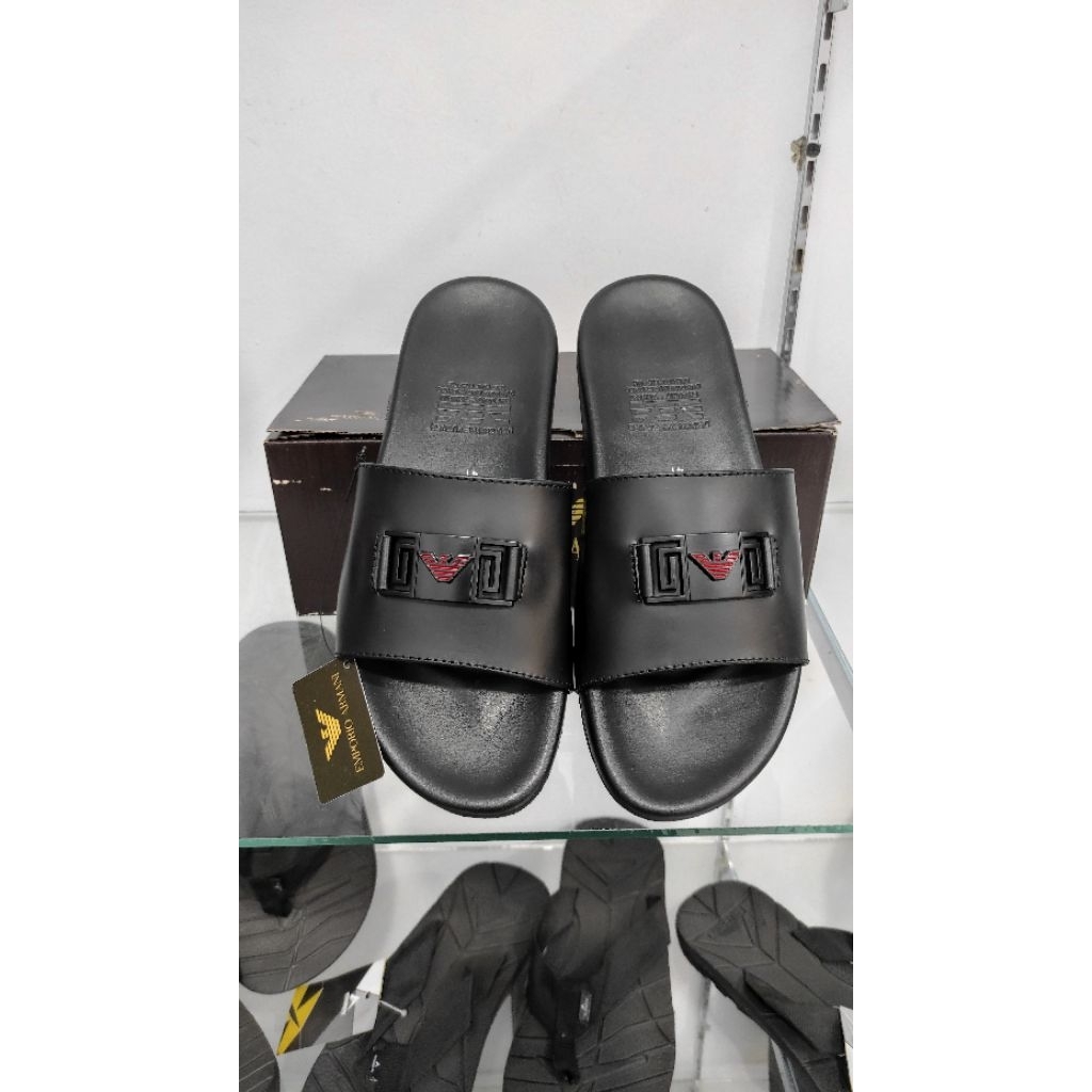 Sandal Slip on pria original import kulit asli 100%