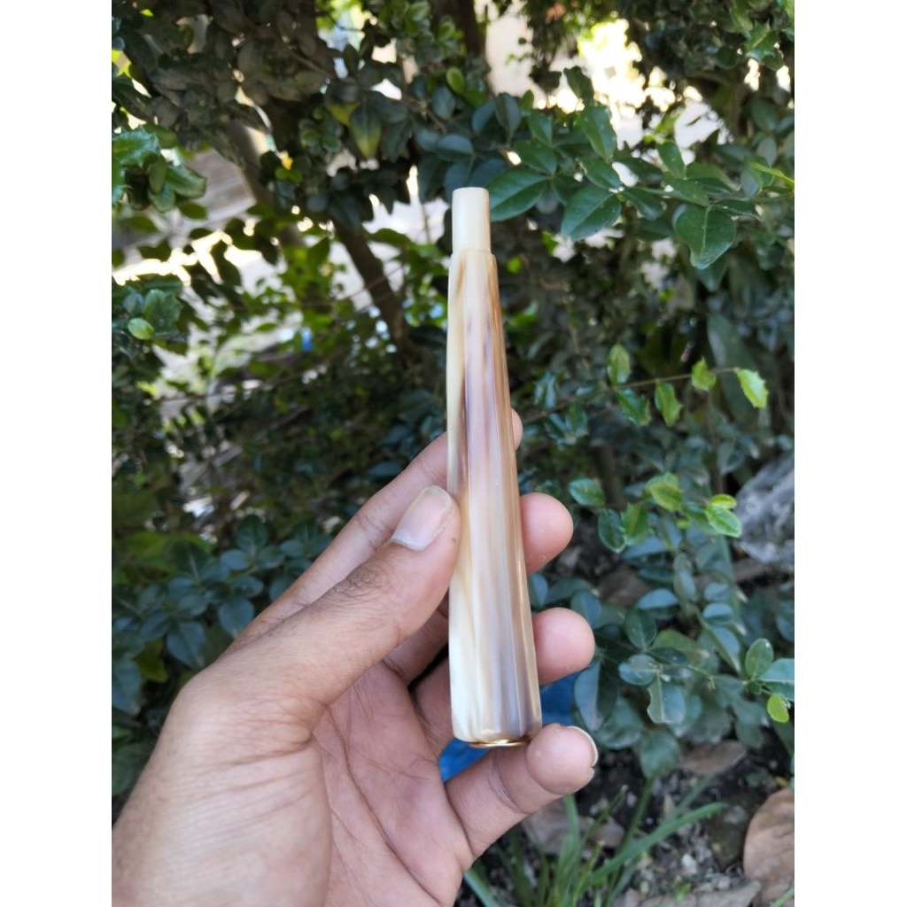 ONCE PIPA Tanduk kerbau asli model Bulat blimbing warna putih/bule dengan panjang 12cm
