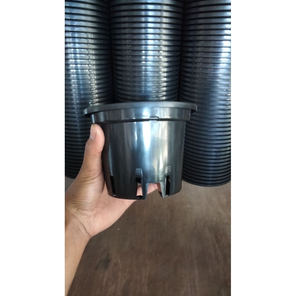 POT ANGGREK 15 GBL HITAM TEBAL /pot plastik/pot anggrek plastik tebal