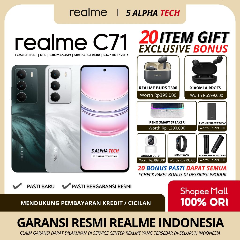 REALME C71 NFC 8/128GB ( +8GB Extended RAM ) Garansi Resmi Realme