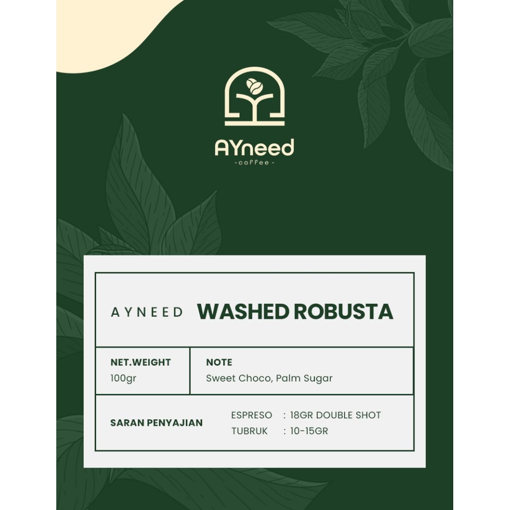 

AYneed Coffee Robusta 100gr