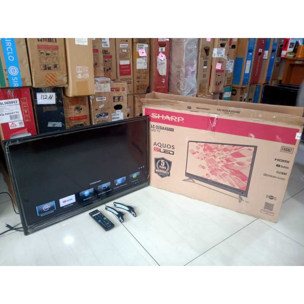 [+free palet kayu] TV LED SECOND SHARP 32 INCH SMART YOUTUBE WIFI HDMI USB KONDISI NORMAL 5299F