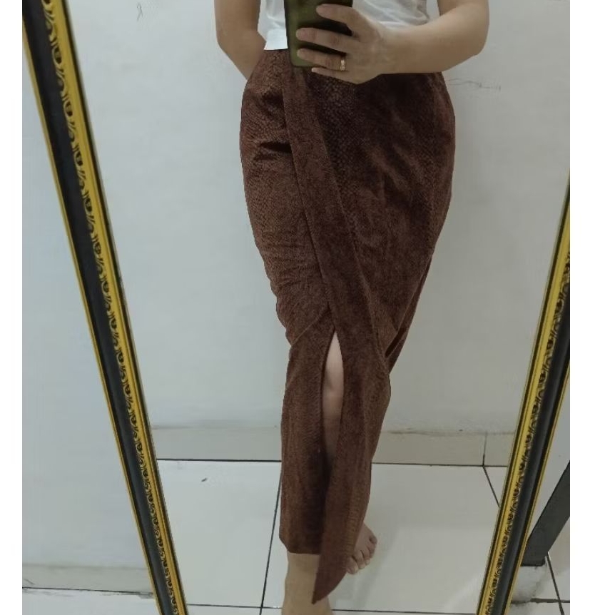 Rok Span Panjang Hijab Coklat Mirip Bludru Murah