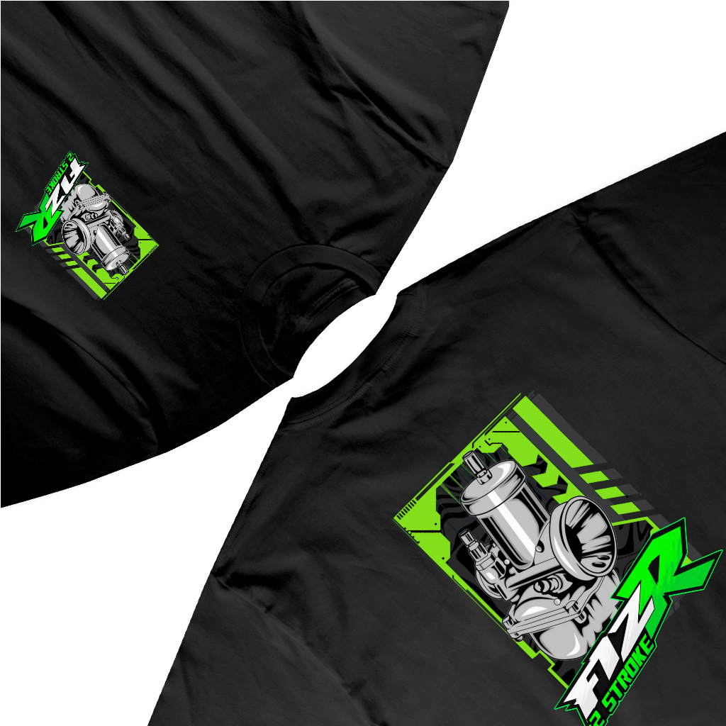 Kaos Murah FIZ R 2 STROKE Garage Klambi Kaos Kekinian Unisex Pria Wanita Warna Hitam