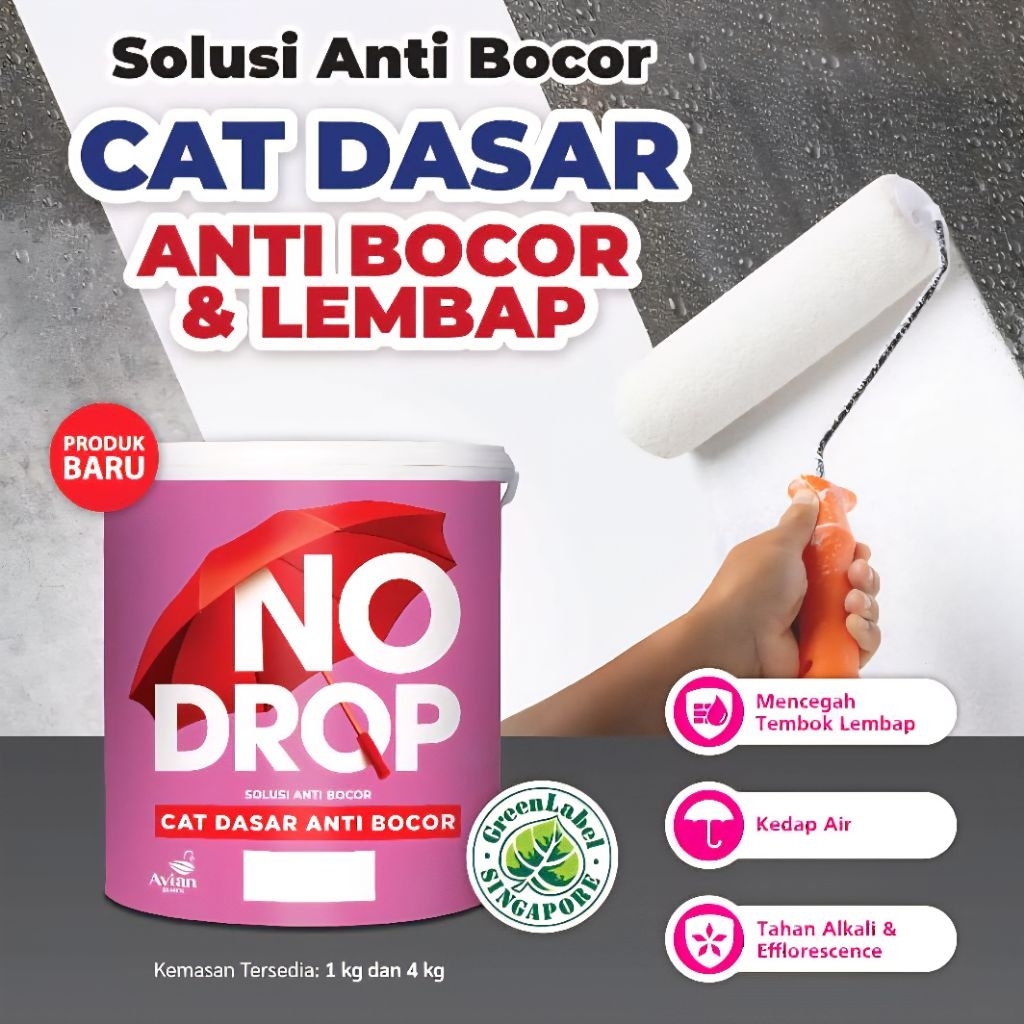 No drop Cat Dasar / cat untuk dinding tembok lembab anti bocor dari tetangga
