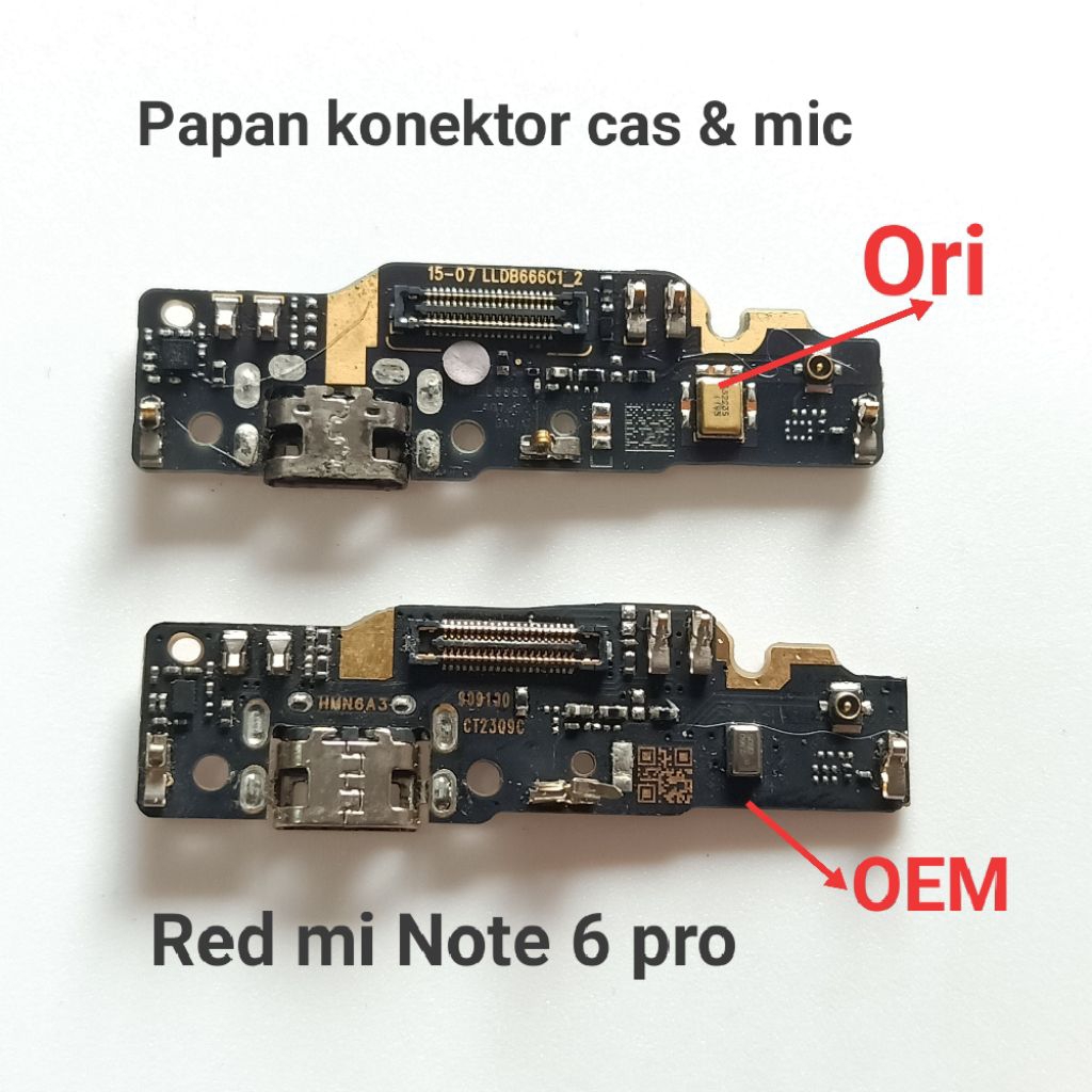 Papan Konektor Cas & mic Redmi note 6 pro Second Original Copotan