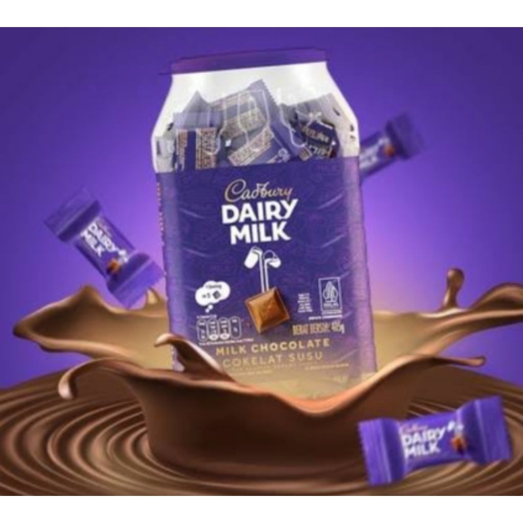 

cadbury dairy milk toples 405g (isi +- 90pcs)