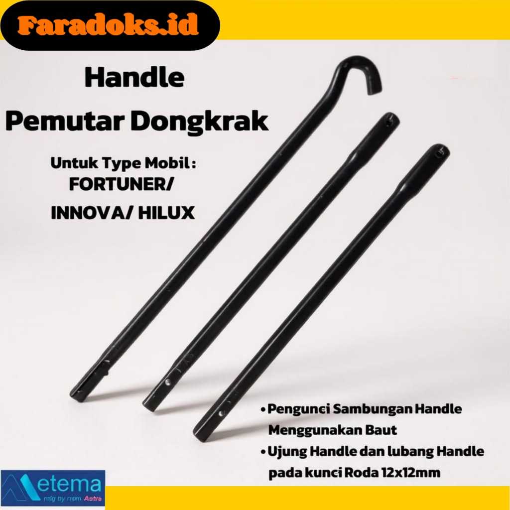 HANDLE DONGKRAK/ PEMUTAR DONGKRAK/ KUNCI BAN SEREP ORIGINAL MOBIL FORTUNER/ INNOVA/ HILUX.