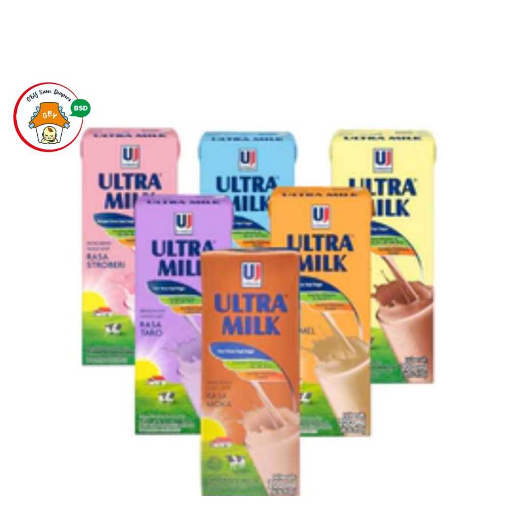 

Susu Ultra Milk Full Cream Moka Taro Coklat Strawberry Caramel 200mL 1pcs