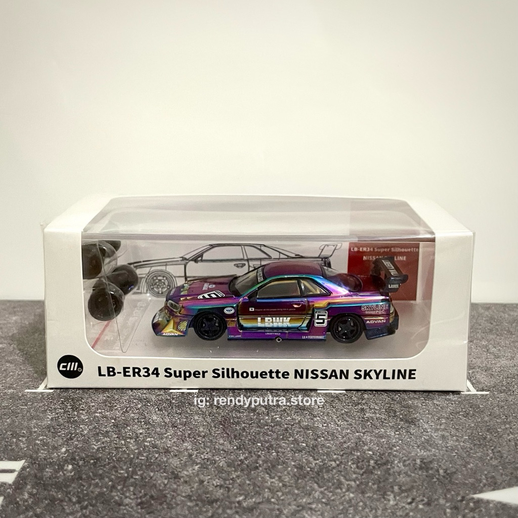 CM Model CHASE Nissan Skyline R34 Super Silhouette LBWK CHROME Segel
